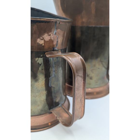 Ethan Allen Copper Pitchers Set of 2 - Made in Israel - Picture 5 of 8
